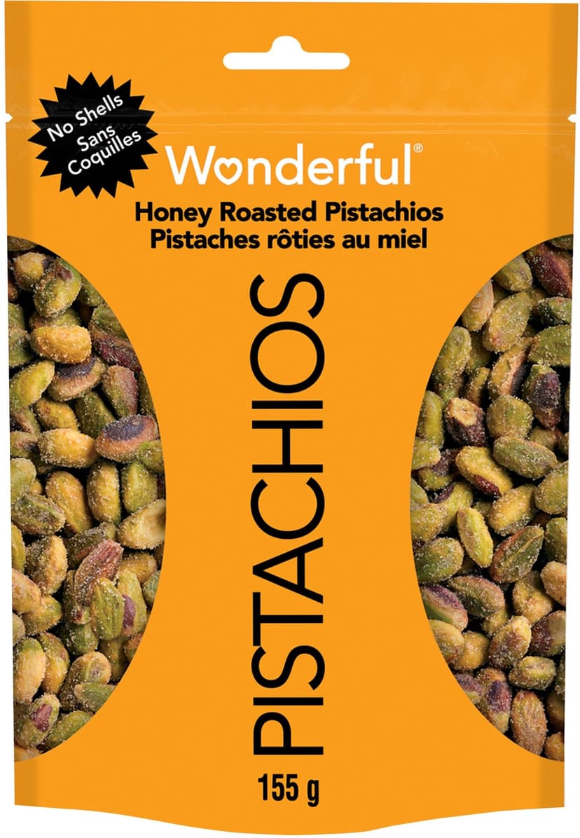 Wonderful Pistachios No Shell Honey Roasted Pistachios, 155-g