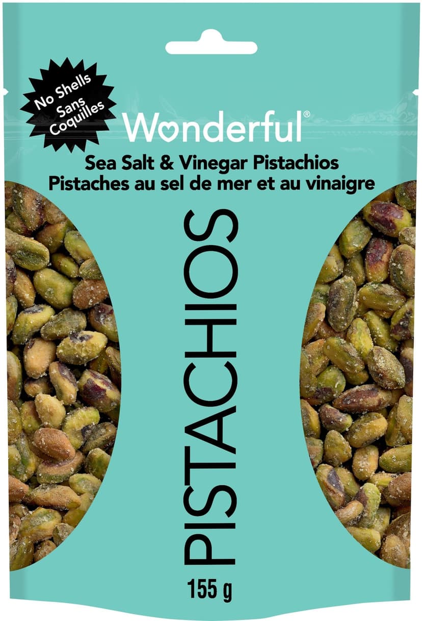 Wonderful Pistachios No Shell Sea Salt & Vinegar Pistachios, 155-g