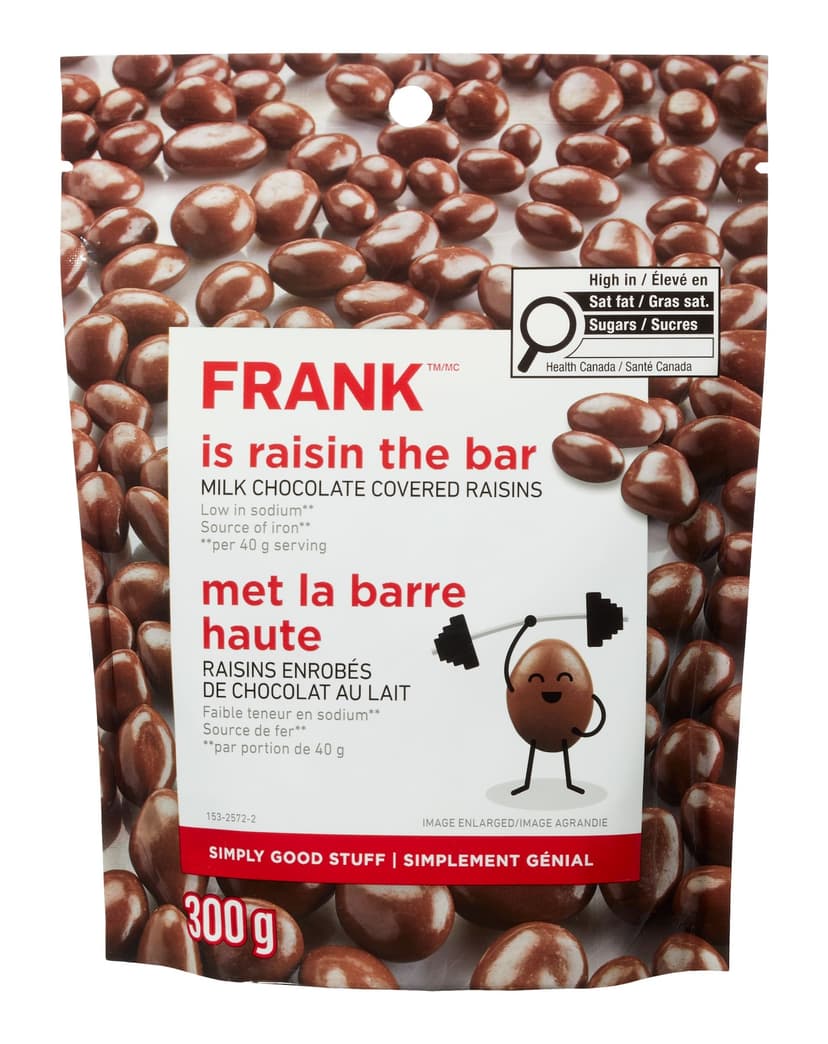 FRANK Milk Chocolate-Covered Raisins, 300-g