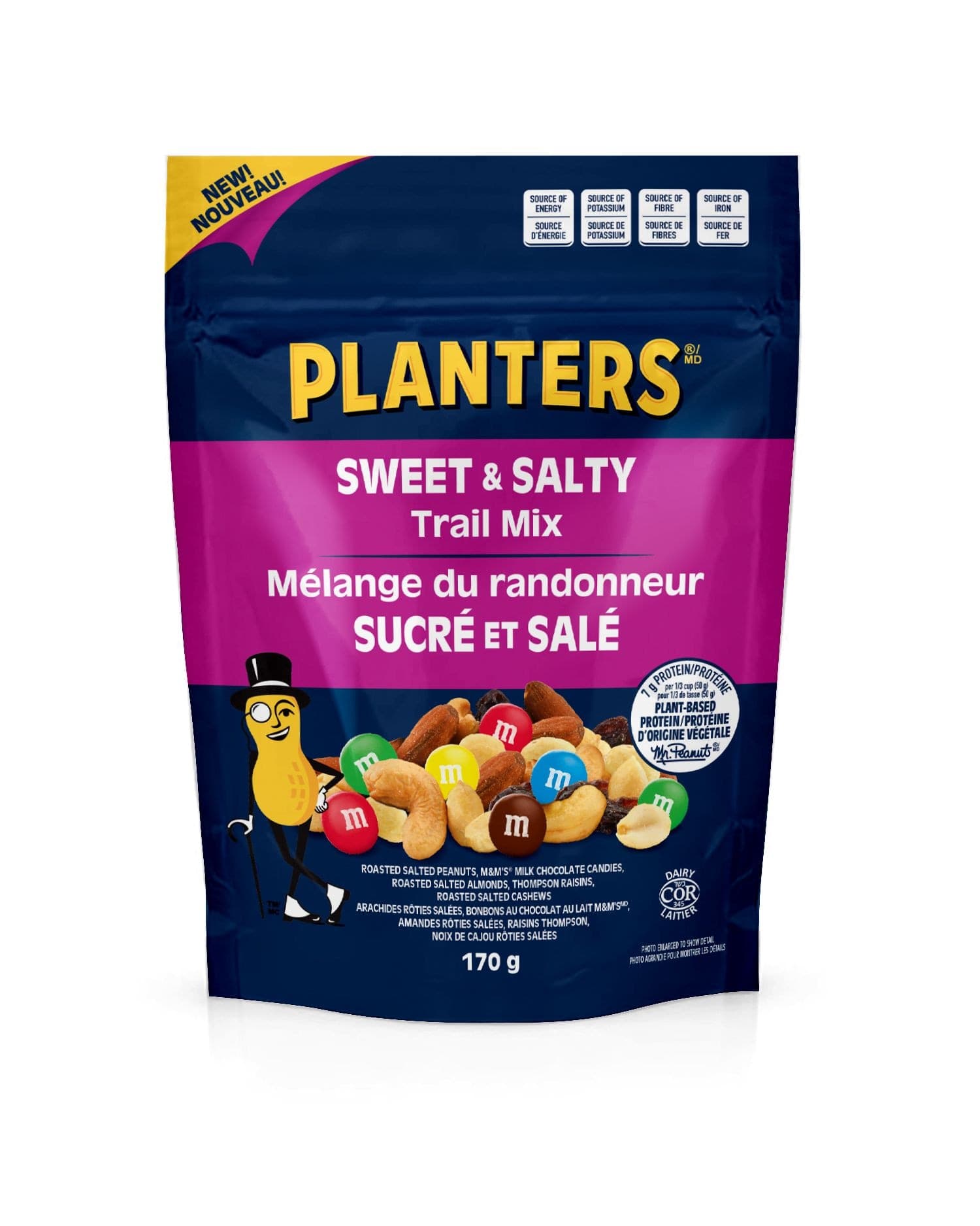Planters Sweet and Salty Trail Mix with Nuts, Raisins & Chocolate, 170-g