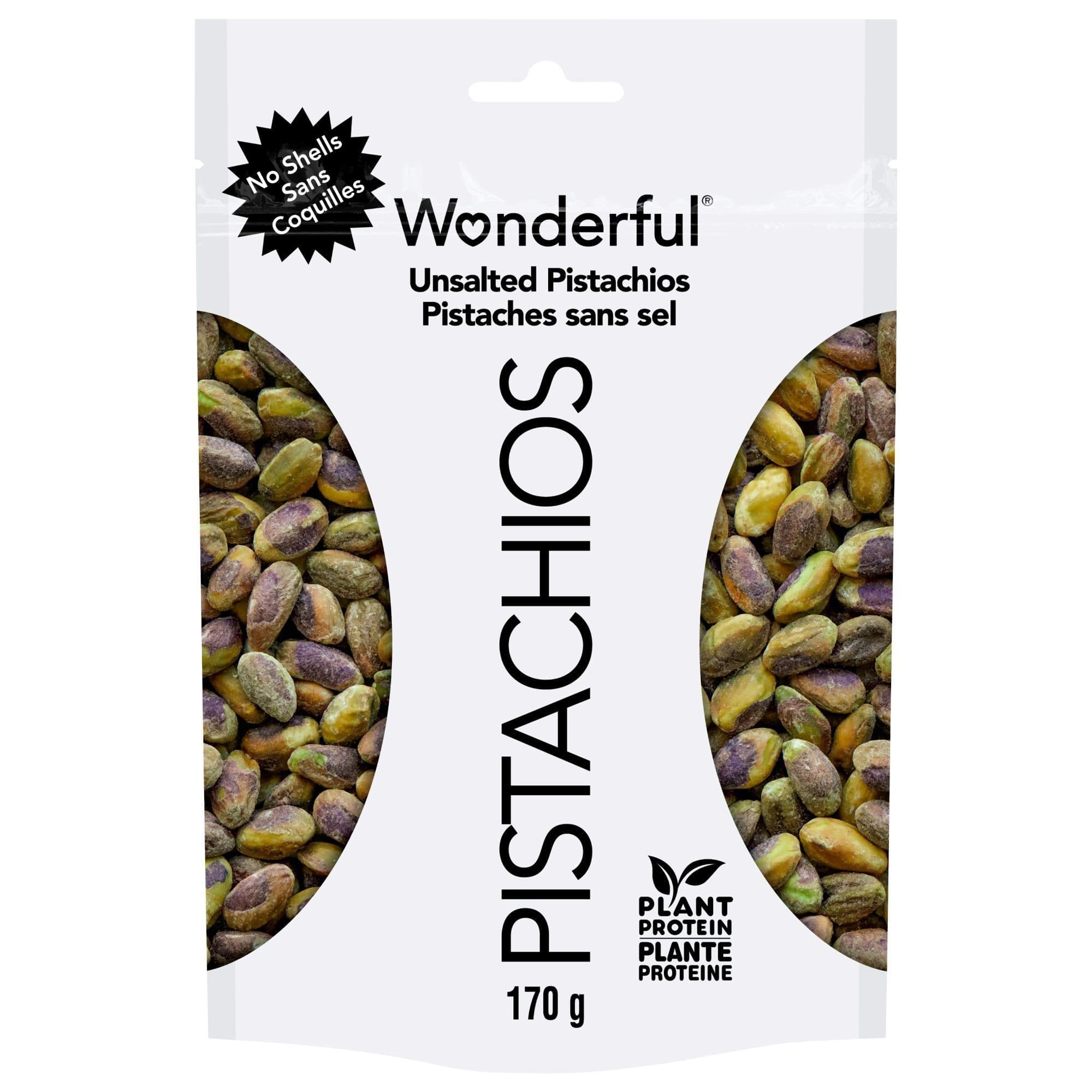 Wonderful Pistachios Unsalted Pistachios, No Shell, 170-g