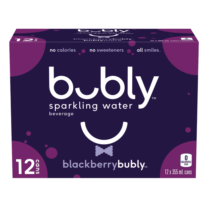Bubly Blackberry Sparkling Water, 355-mL, 12-pk