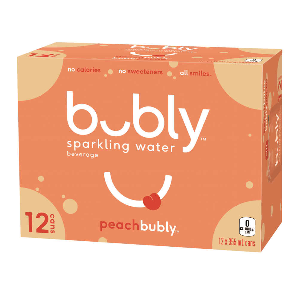 Bubly Peach Sparkling Water, 355-mL, 12-pk