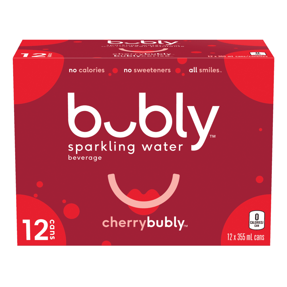 Bubly Cherry Sparkling Water, 355-mL, 12-pk