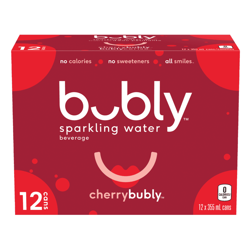 Bubly Cherry Sparkling Water, 355-mL, 12-pk