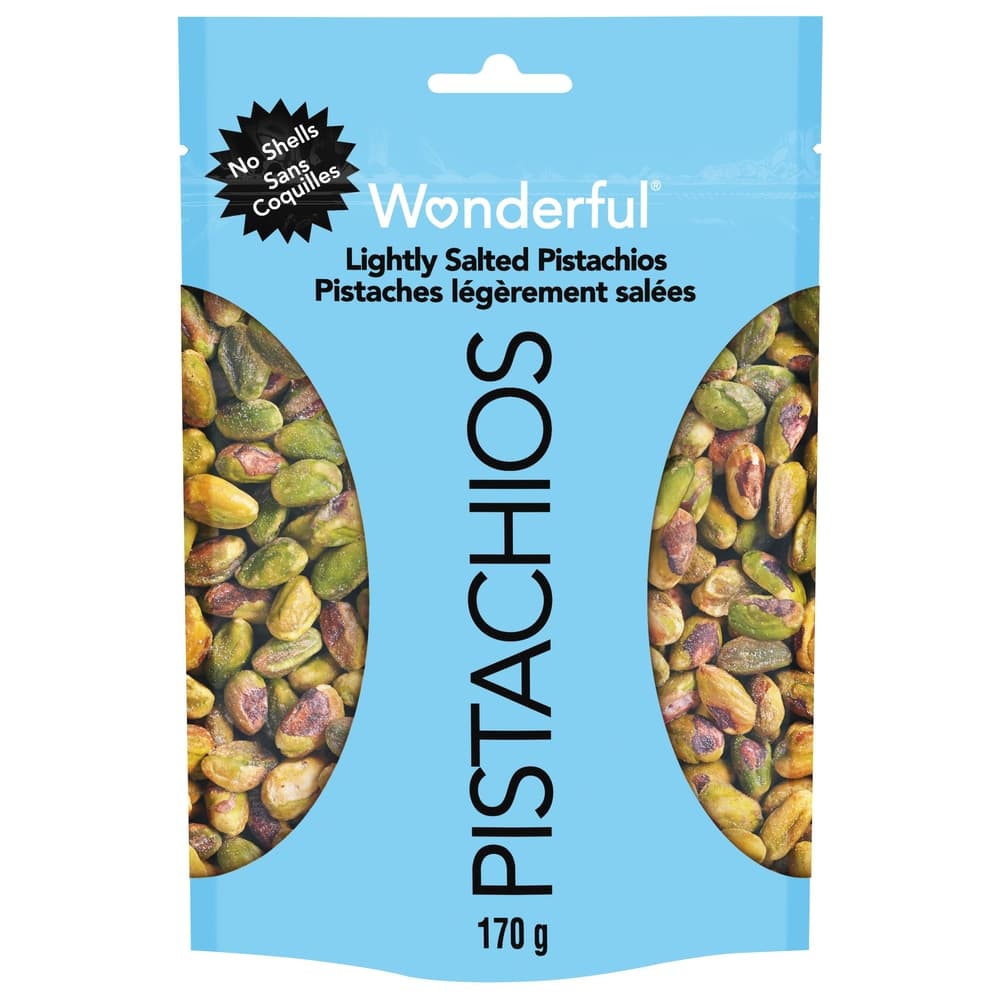 Wonderful Pistachios No Shells, Lightly Salted, 170-g