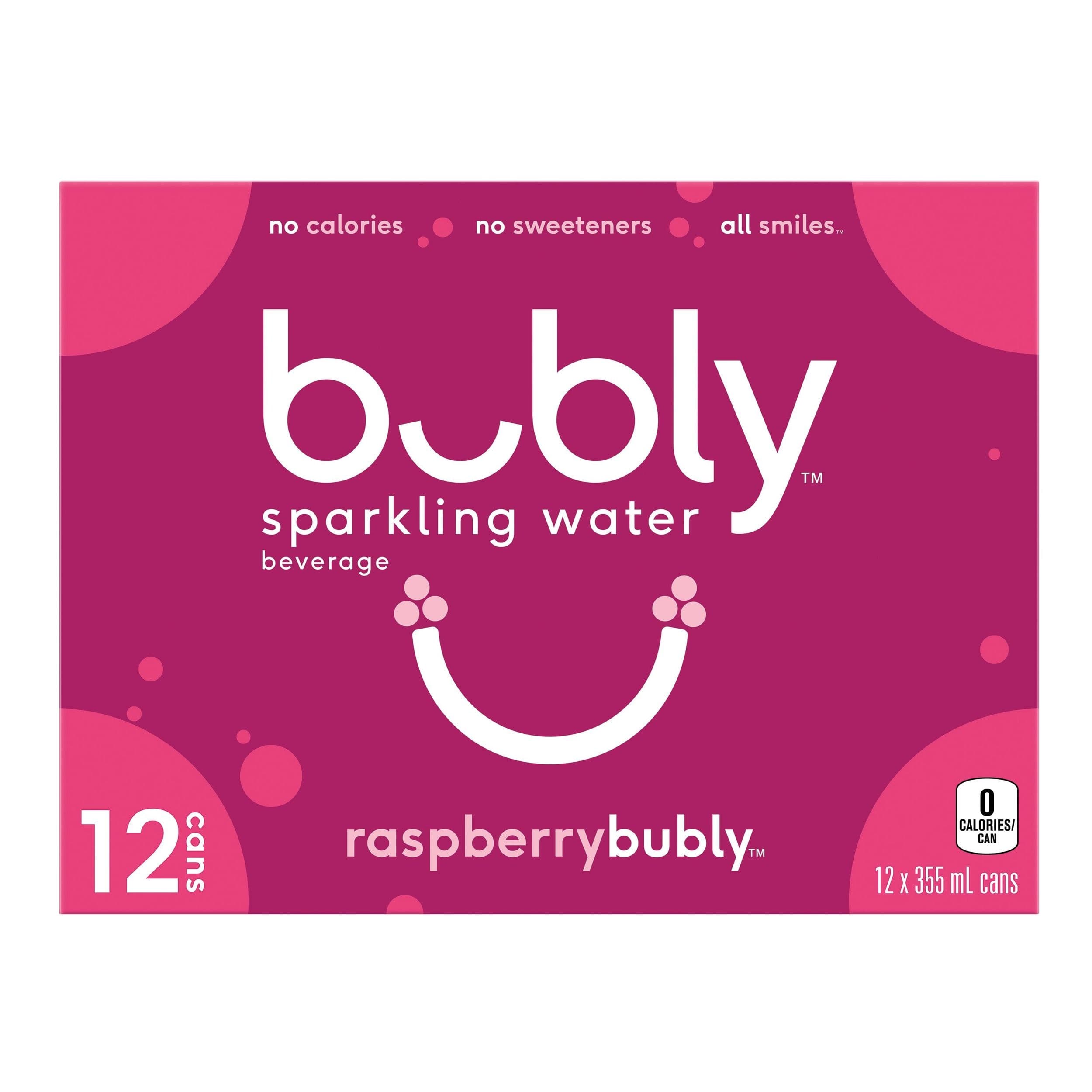bubly Raspberry Sparkling Water, 355-mL, 12-pk
