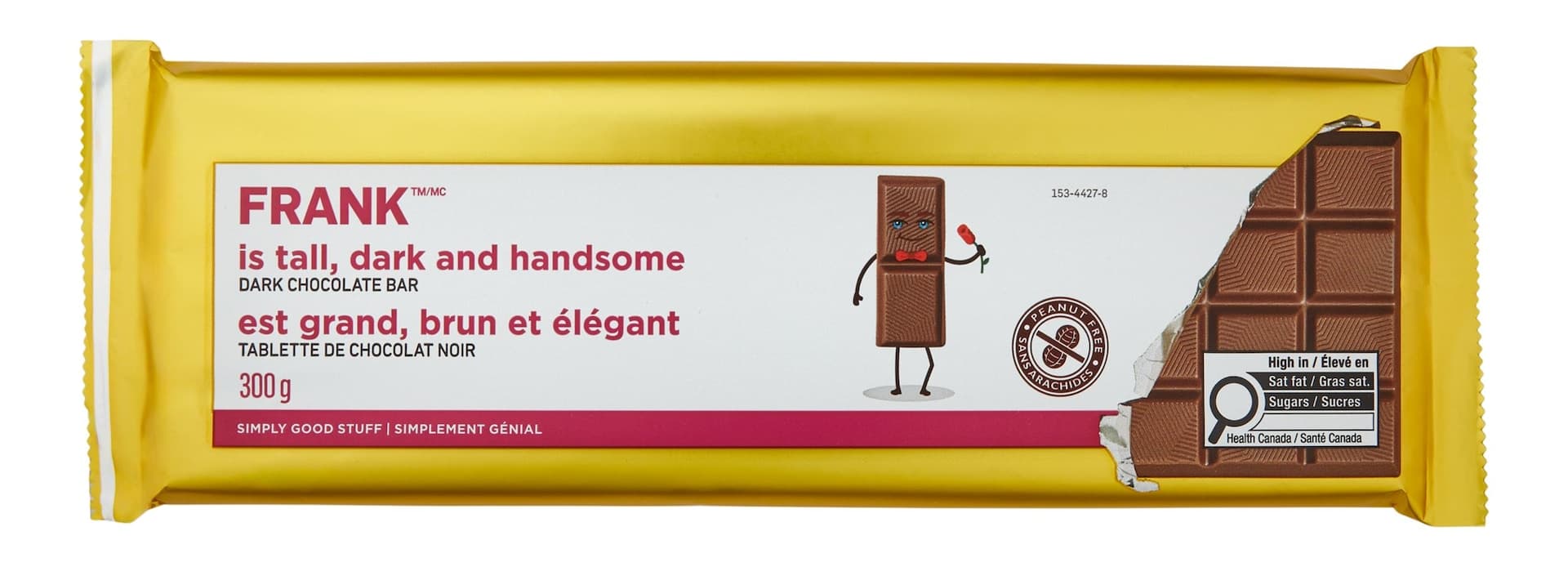FRANK 55% Dark Chocolate Bar, 300-g