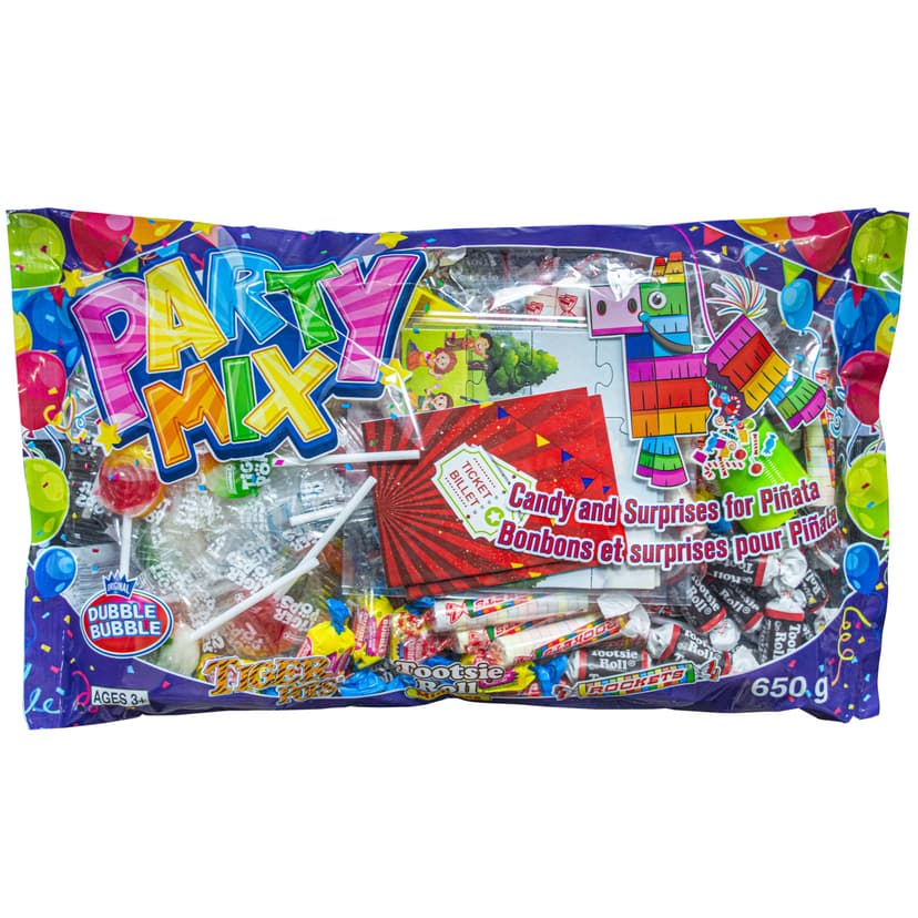 Pinata Candy & Toy Filler Party Mix Bag, Tootsie/Duble Bubble/Rockets, Multi-Coloured, 650-g, Chewy Candy, for Birthday/Party Favour/Halloween