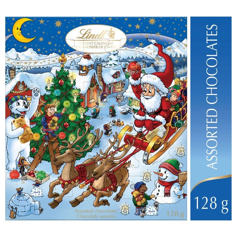 Lindt Chistmas Assorted Chocolate Advent Calendar, 128-g