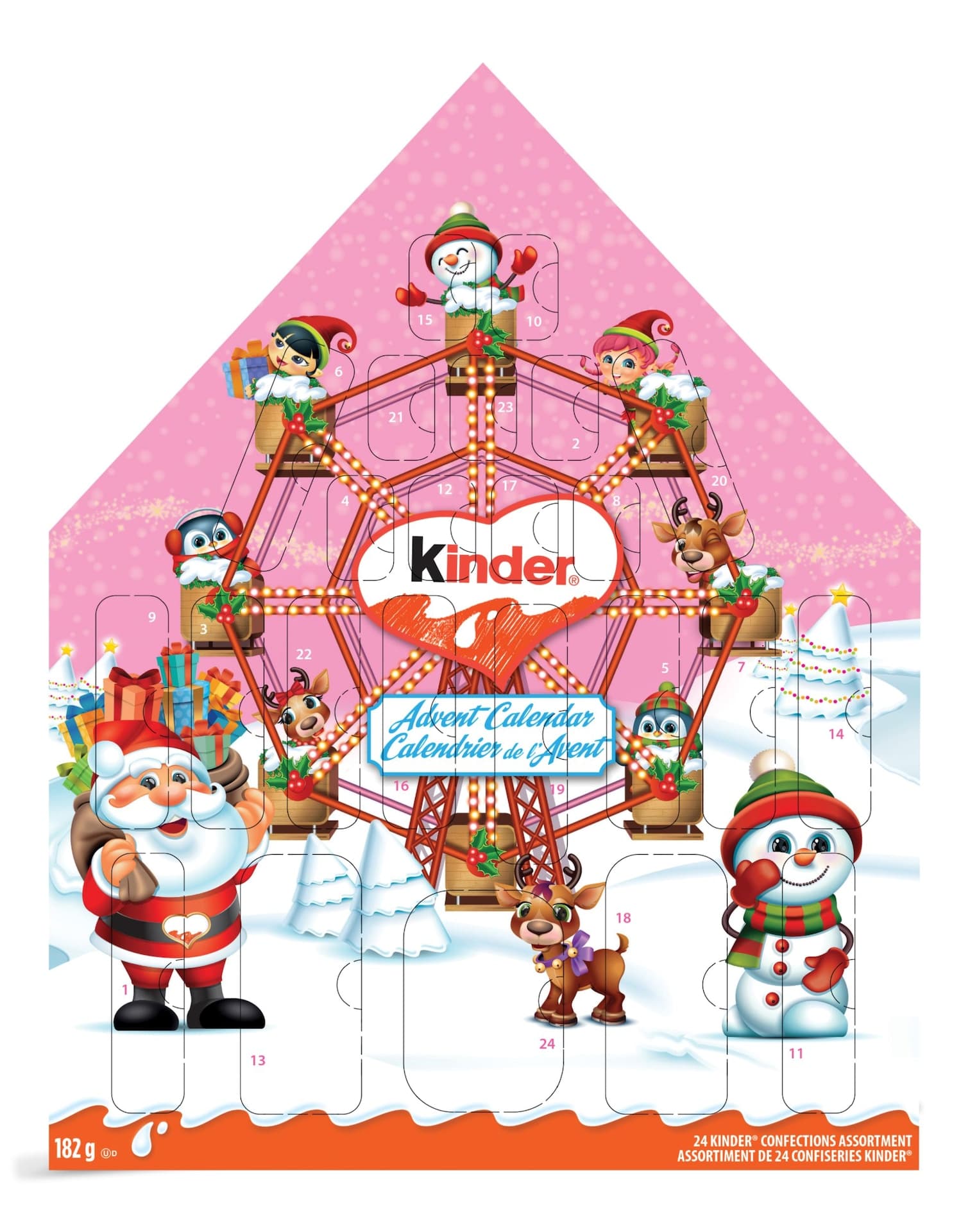 Kinder Mix Christmas Children's Pink Advent Calendar, 182-g