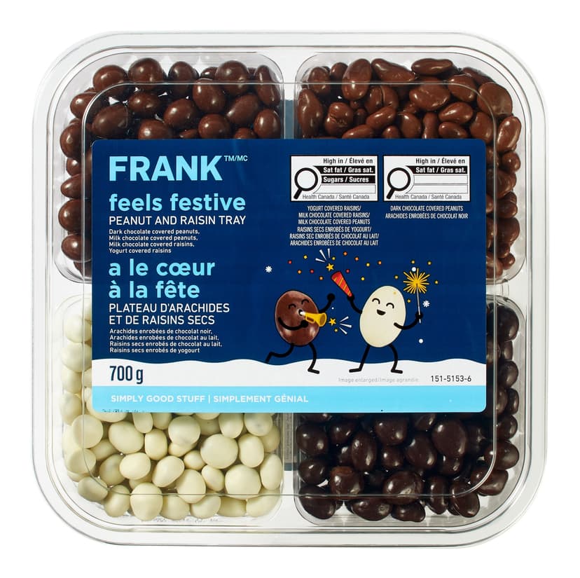 FRANK Covered Raisins & Chocolate Tray, 700-g