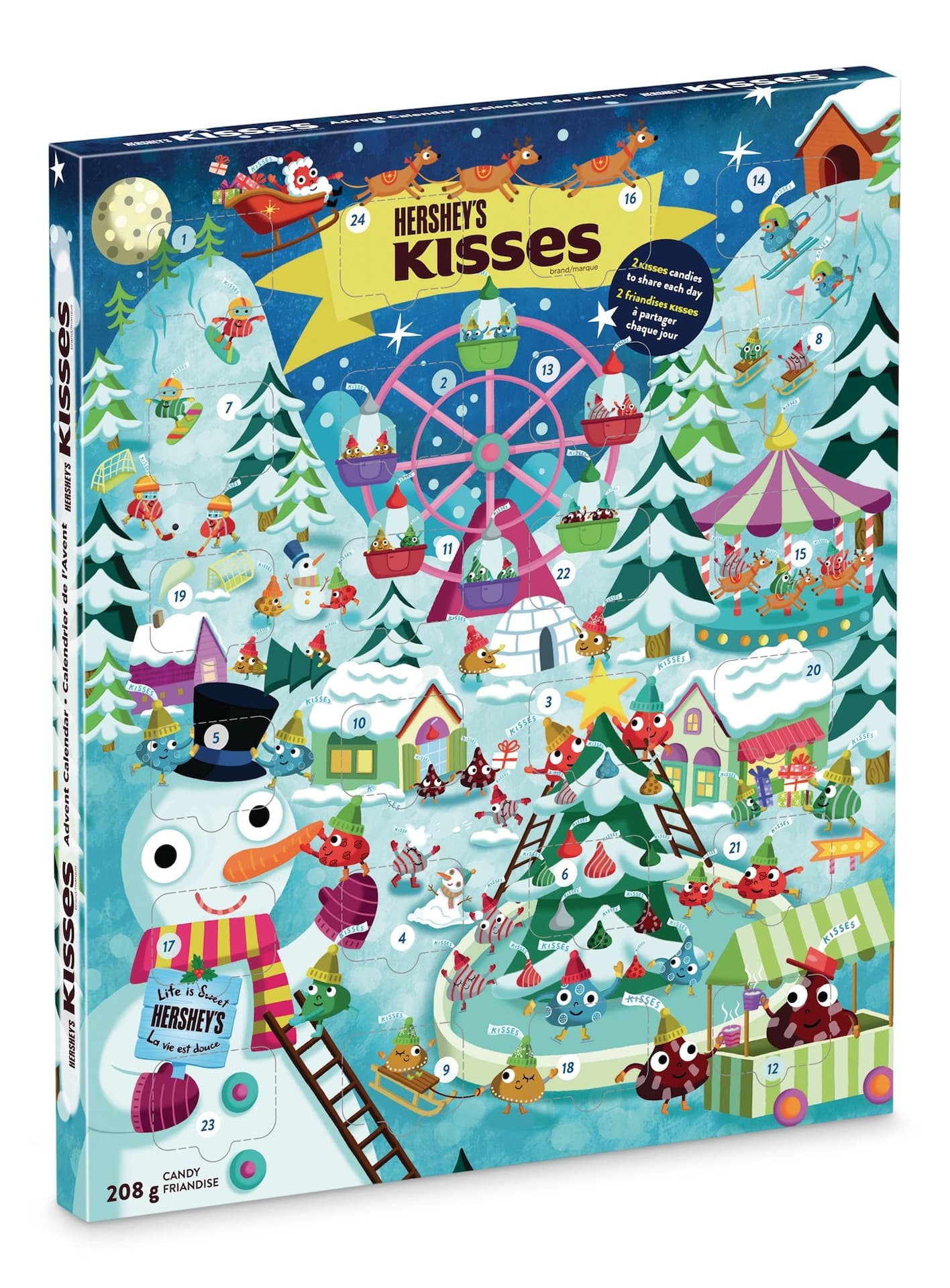 Hershey's Kisses Chocolate Holiday Advent Calendar, 208-g