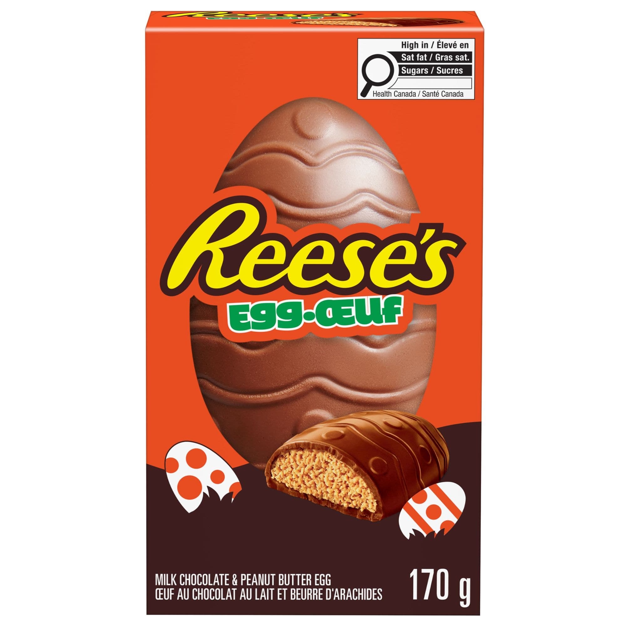 Reese's Milk Chocolate and Peanut Butter Big Easter Egg for Easter Hunts, 170g