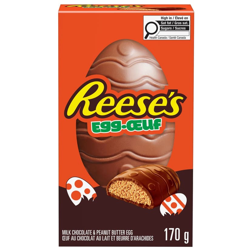 Reese's Milk Chocolate and Peanut Butter Big Easter Egg for Easter Hunts, 170g