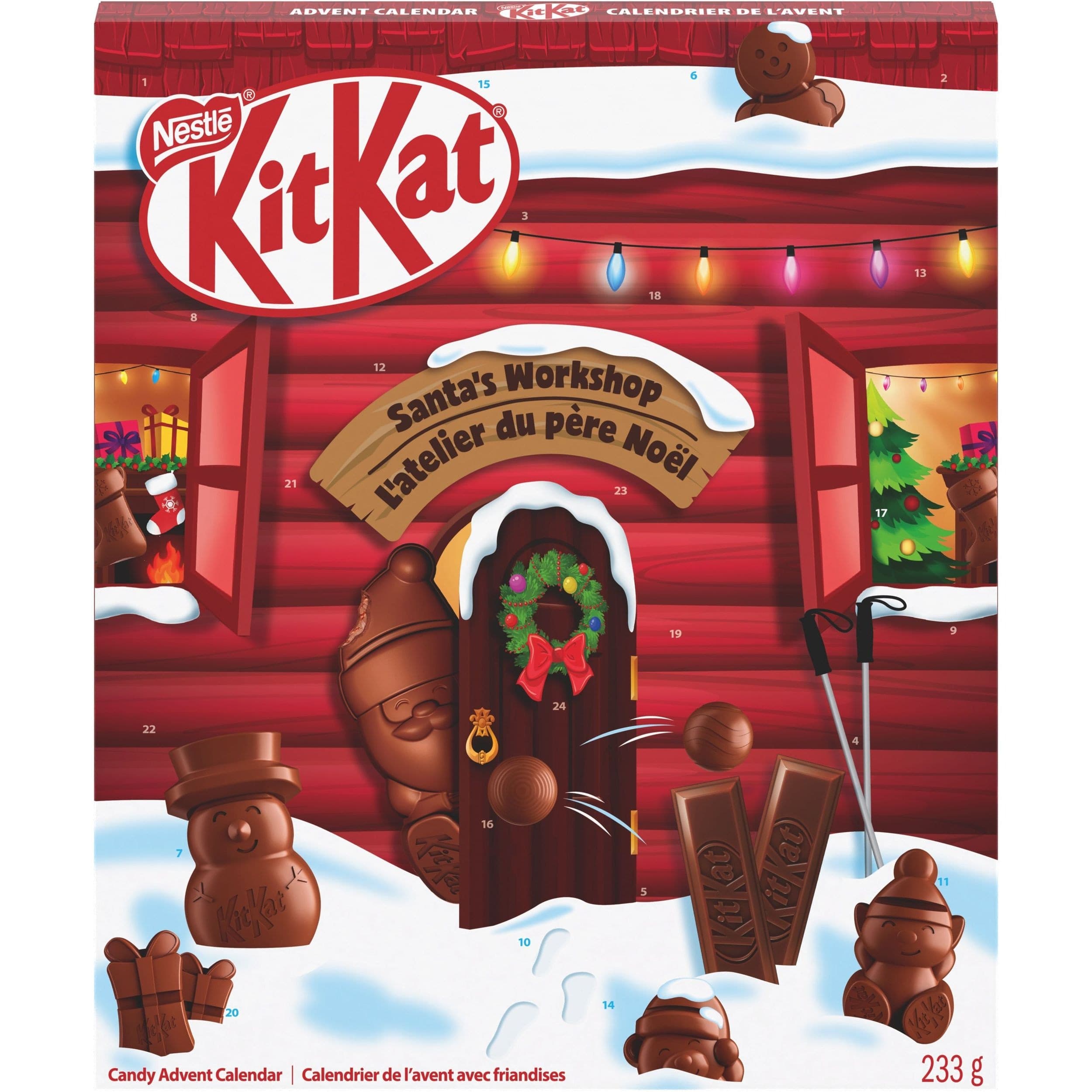 Kit Kat Santa Advent Calendar, 233-g, Assorted Flavours