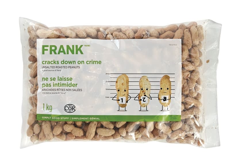 FRANK In-Shell Unsalted Roasted Peanuts, 1-kg