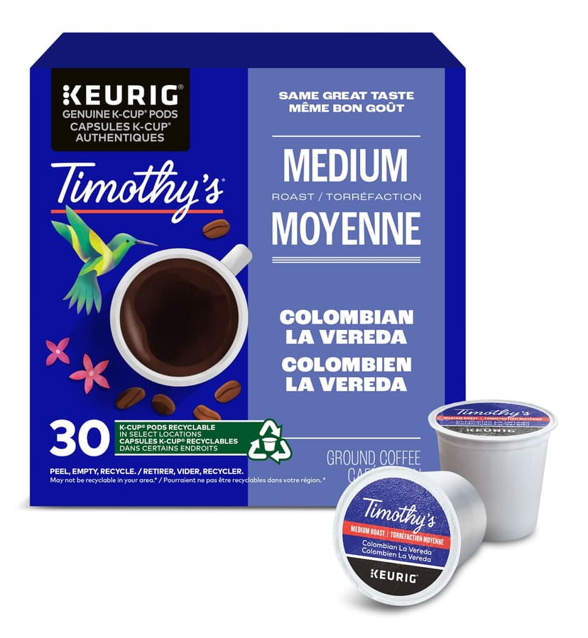 KeurigTimothy's Colombian La Vereda Medium Roast K-Cup® Coffee Pods, 270-g, 30-pk