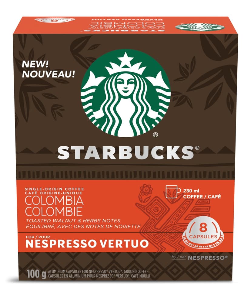 Nespresso Starbucks Vertuo Colombia Coffee Capsules, 100-g, 8-pk