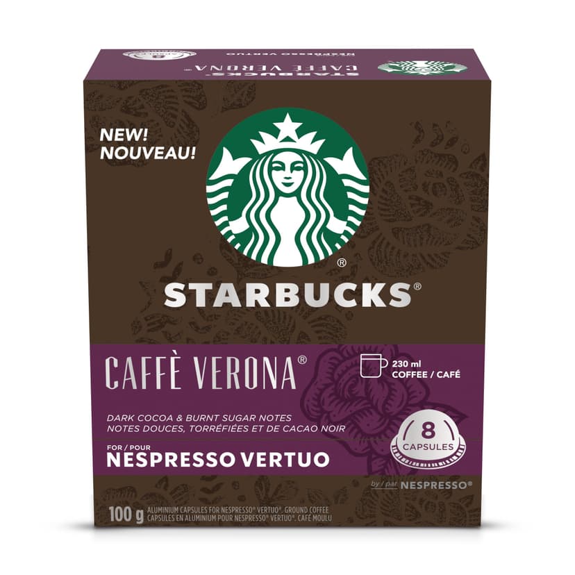 Nespresso Starbucks Caffe Verona Coffee Capsules, 100-g, 8-pk
