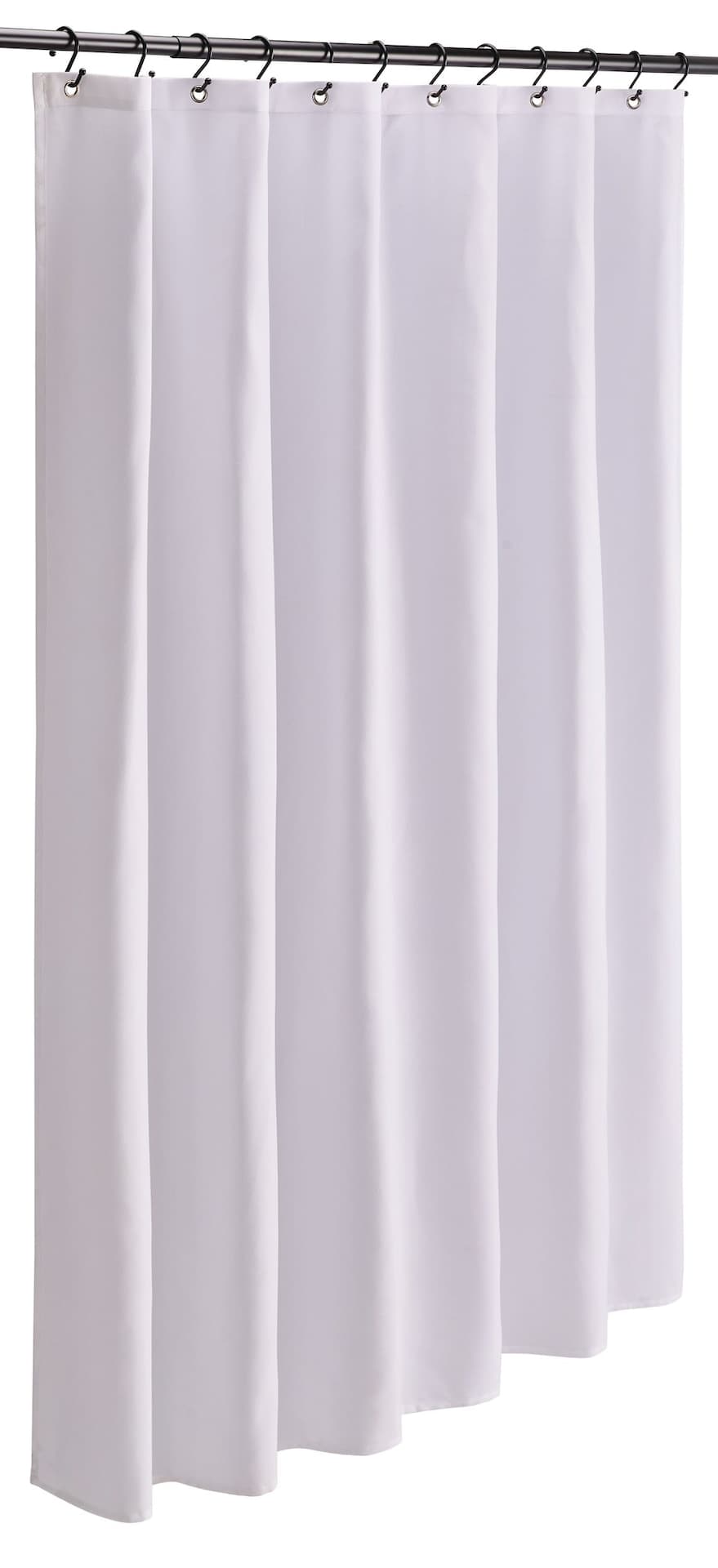 CANVAS 2-in-1 Water-Repellent Microfibre White Shower Curtain & Liner, 70x72-in