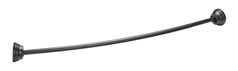 For Living Dual Mount Curved Adjustable Shower Curtain Tension Rod, Black, 50 to 72-in