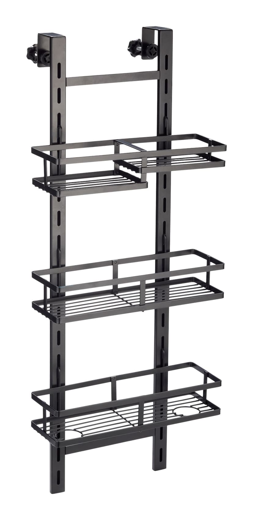 Type A Over-The-Door Adjustable Shower Caddy, Black
