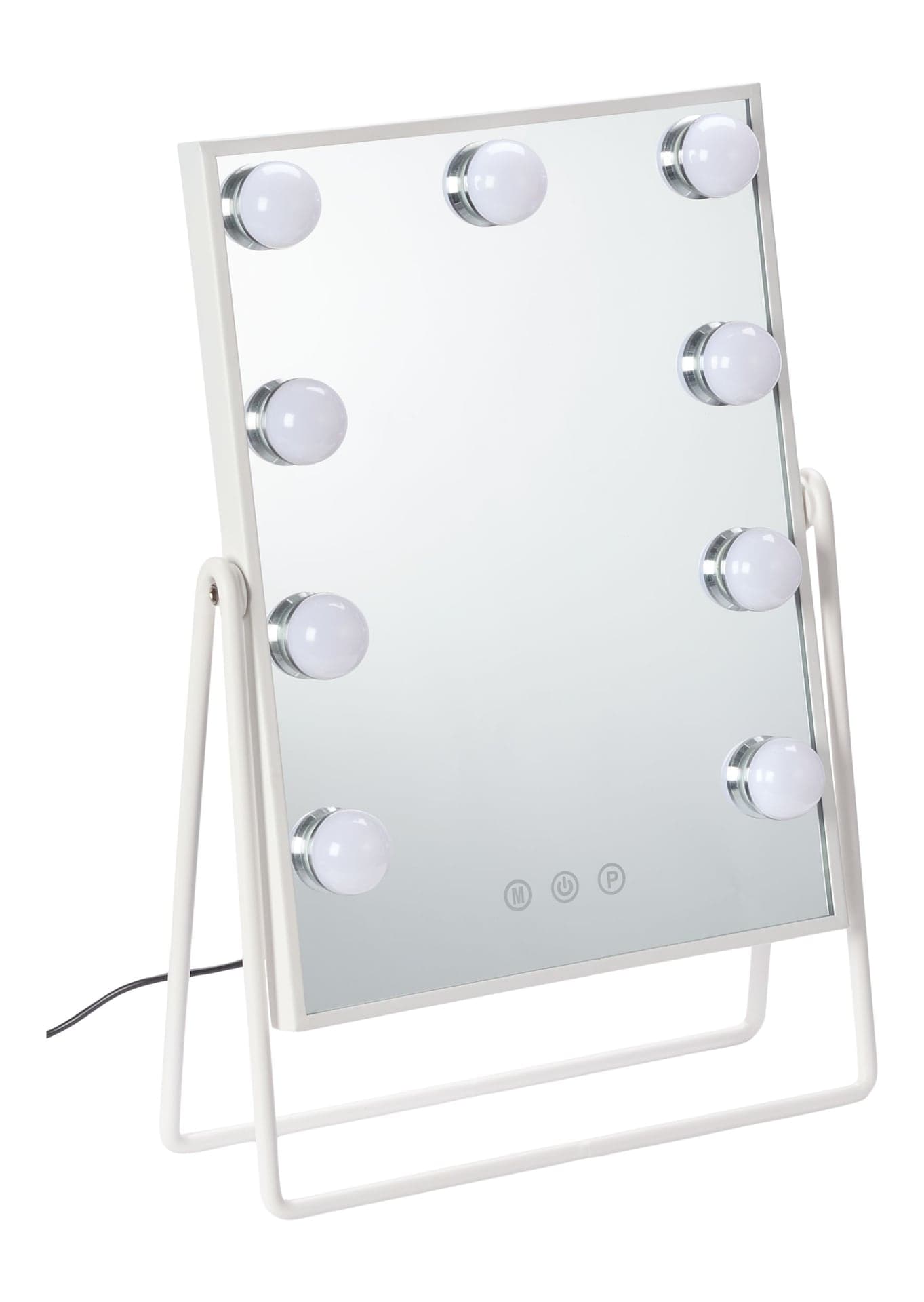CANVAS Portable Adjustable Cosmetic Light Up LED Mirror with Touch Screen & USB Charging, White, 15-in