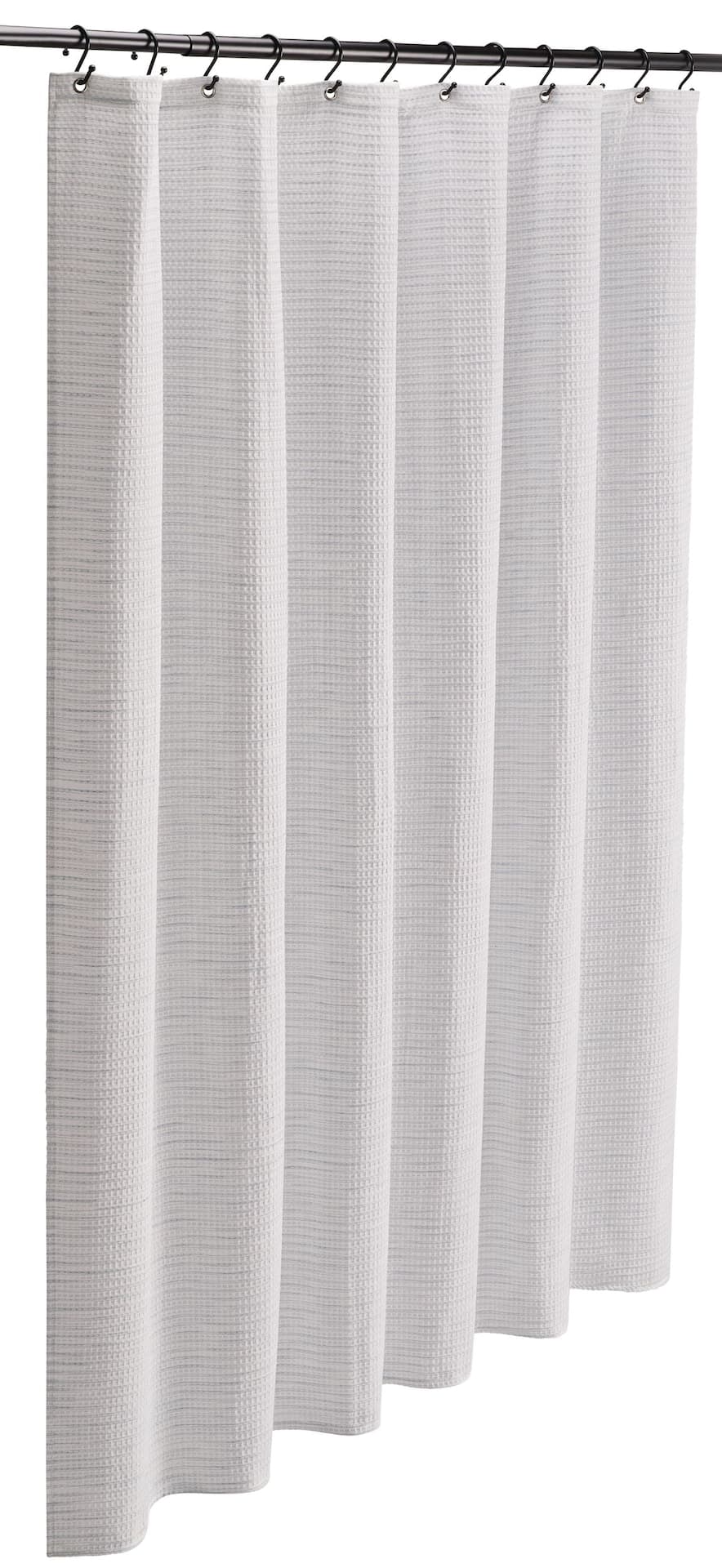 CANVAS Neutral Thin Stripe Waffle Natural Shower Curtain, 72x72-in
