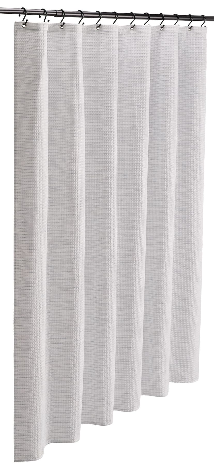 CANVAS Neutral Thin Stripe Waffle Natural Shower Curtain, 72x72-in