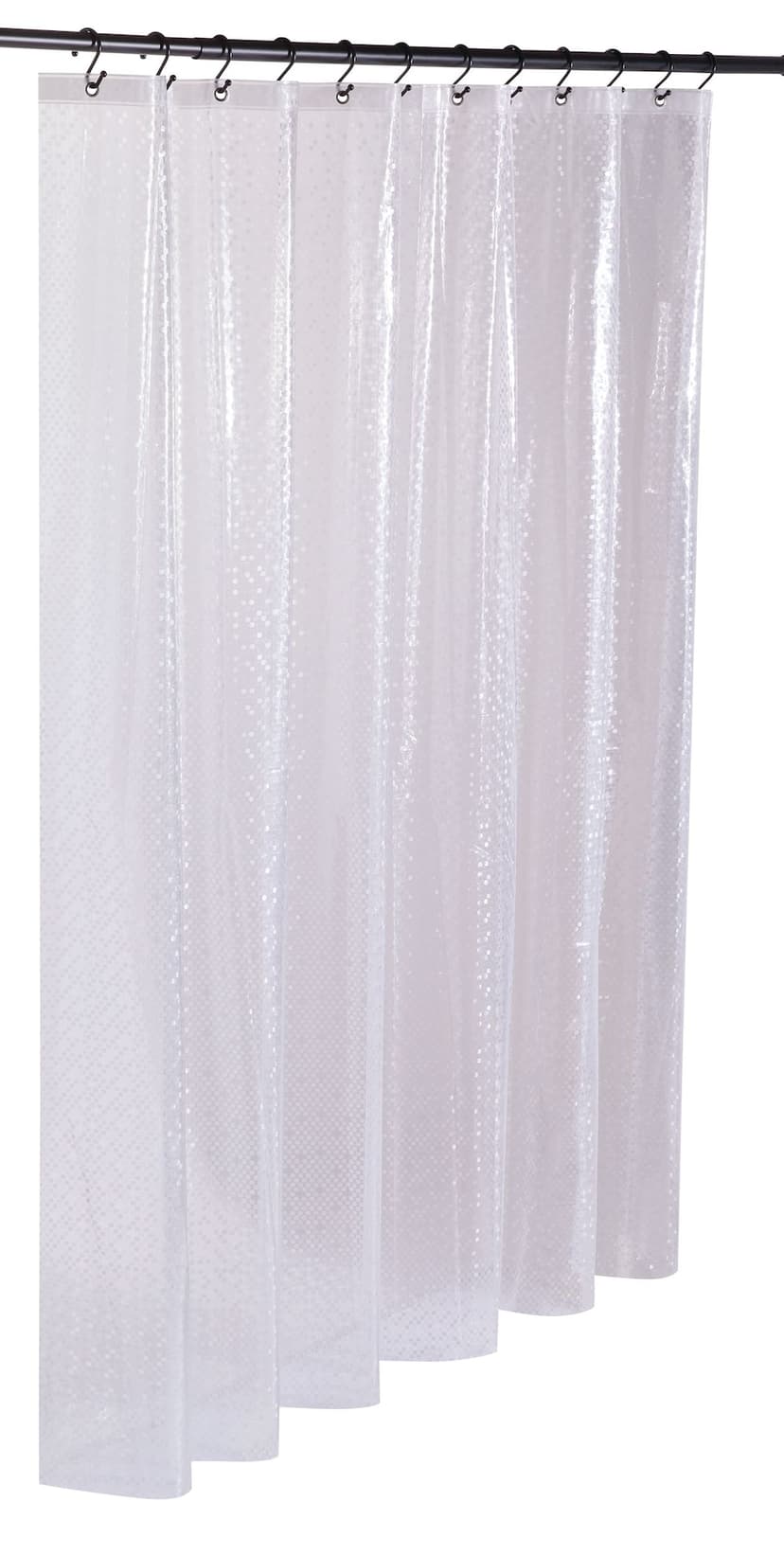 CANVAS PEVA Circle Dots White Shower Curtain Liner, 72x72-in