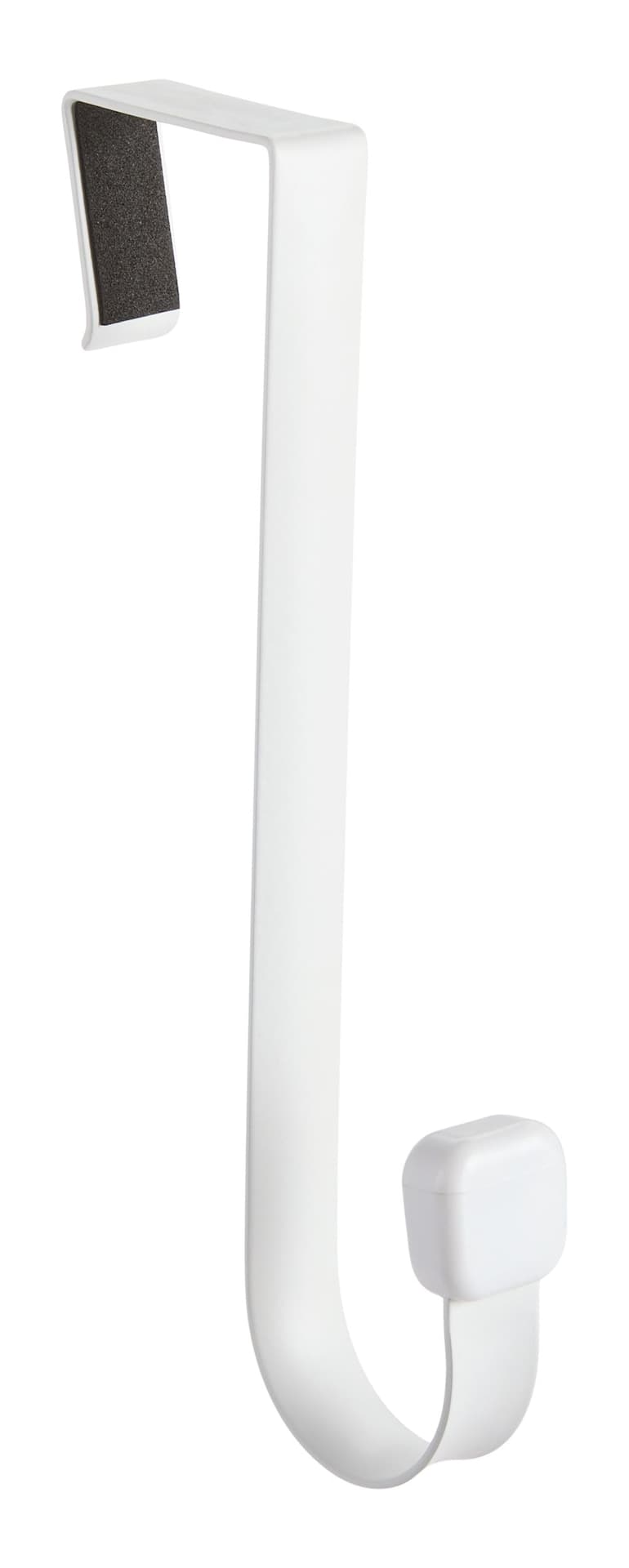 Type A Modern Over-The-Door Single Hook, White, 1-in