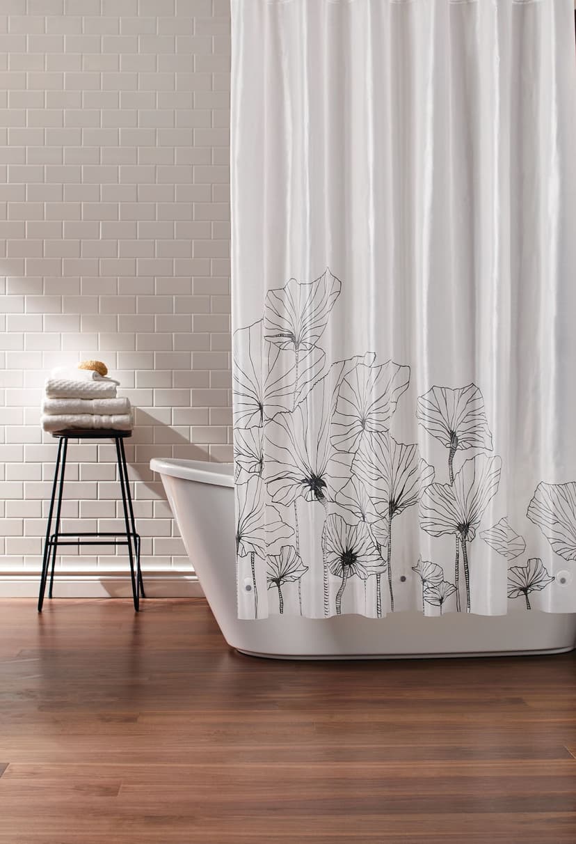 CANVAS PEVA Botanical Shower Curtain, 72-in x 72-in