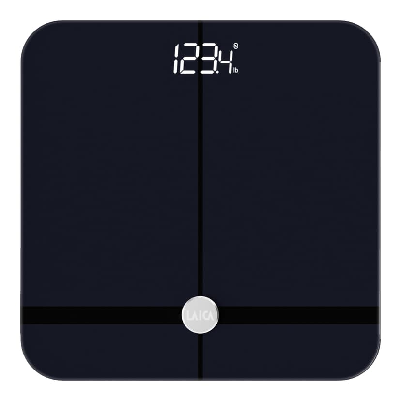 LAICA Digital Smart Bathroom Scale with Bluetooth Technology, Black, 400-lb