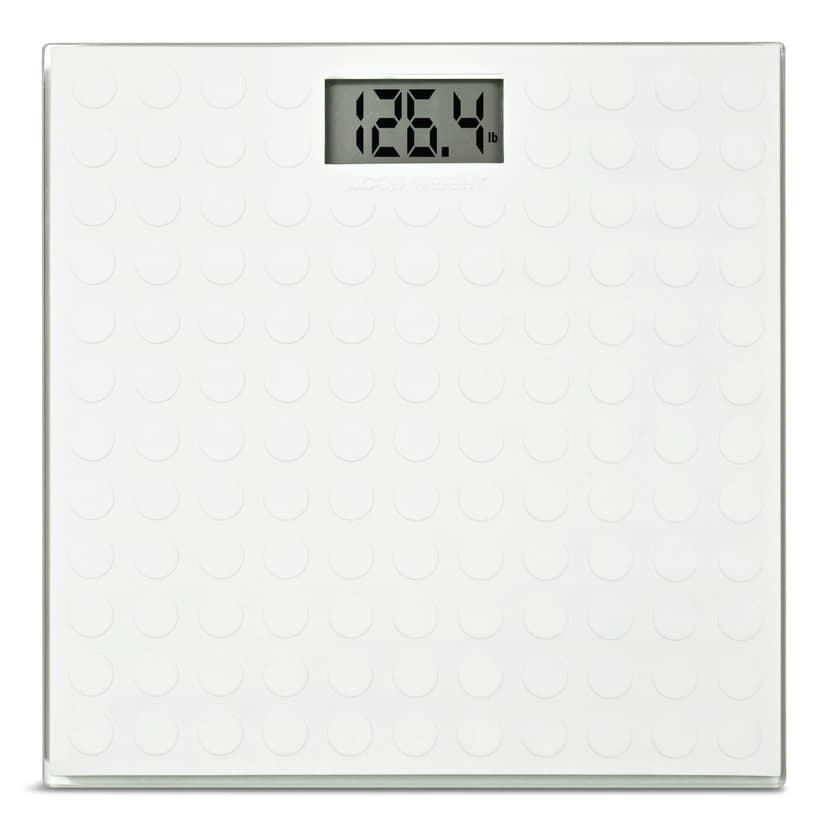 Accuweight Anti-Slip Digital Bathroom Scale, White, 400-lb