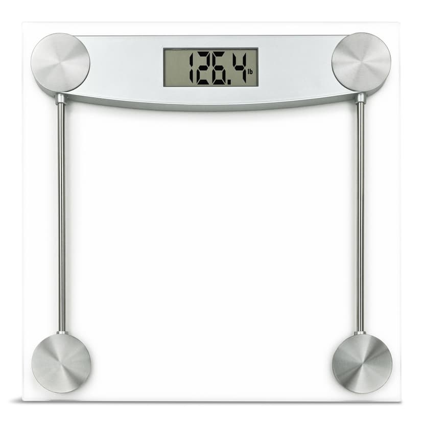 Accuweight Glass Digital Bathroom Scale, 400-lb, Battery Operated