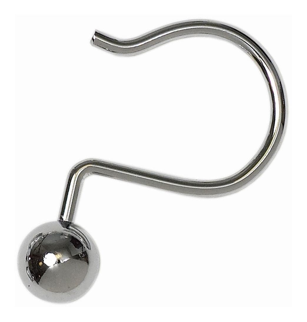 For Living Decorative Ball Rust-Resistant Shower Curtain Metal Hooks, Chrome, 12-pk
