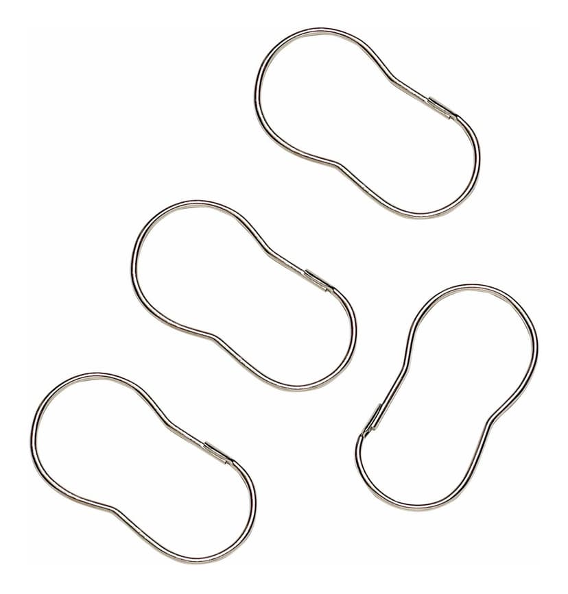 For Living Durable Shower Curtain Metal Rings, Chrome, 12-pk