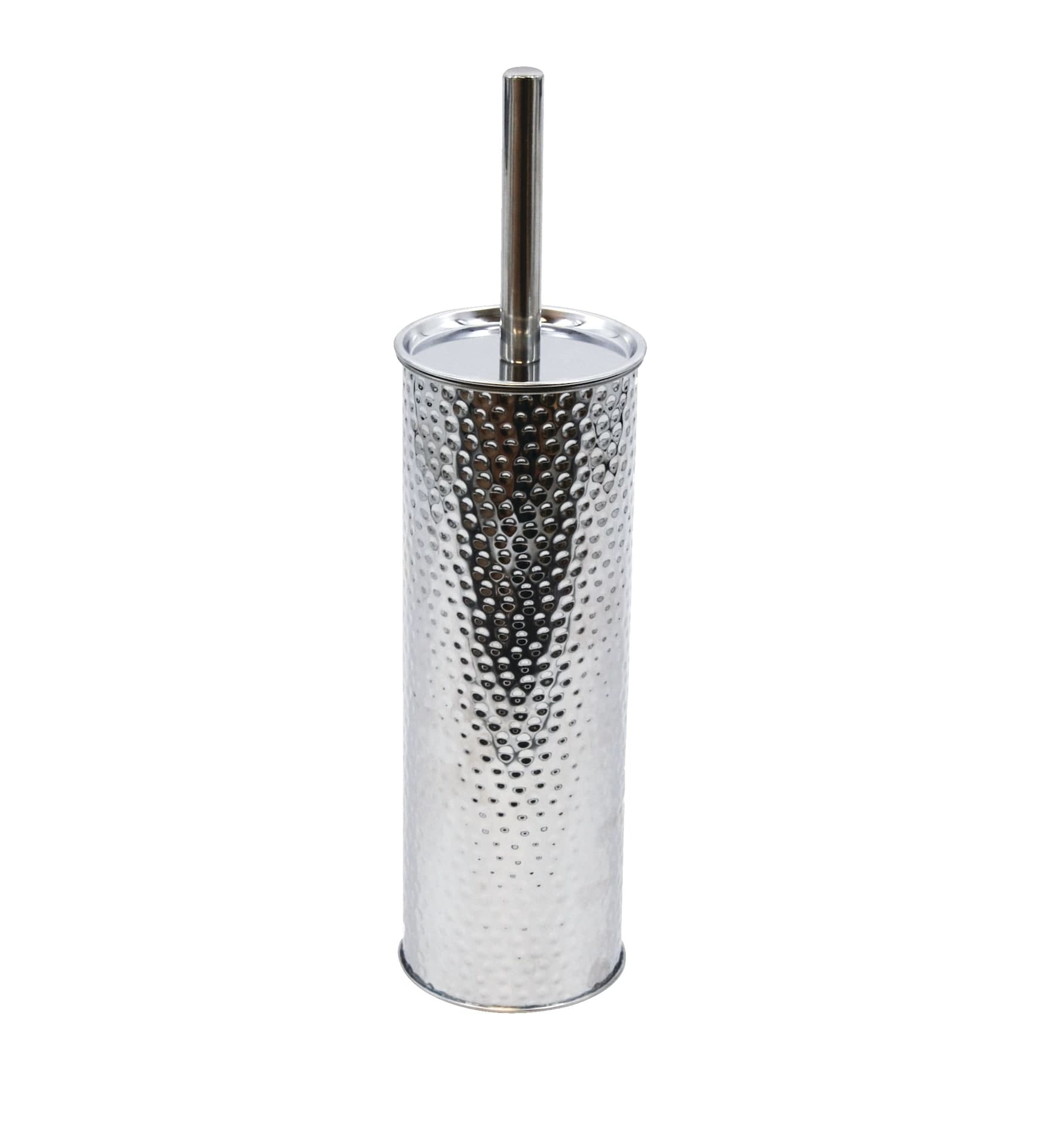 For Living Stainless Steel Compact Long Reach Toilet Brush, Hammered Finish
