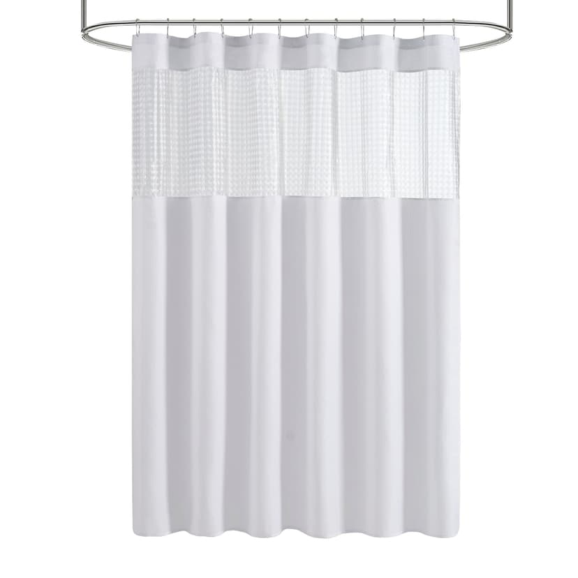 Clorox PEVA Window Fabric White Shower Curtain, 70x72-in