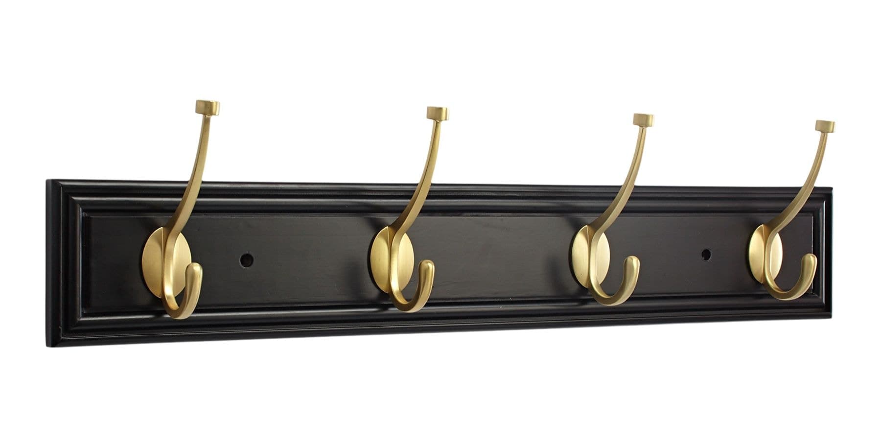 CANVAS Galena Stainless Steel 4-Hook Pill Top Rail, Black/Brass, 27-in