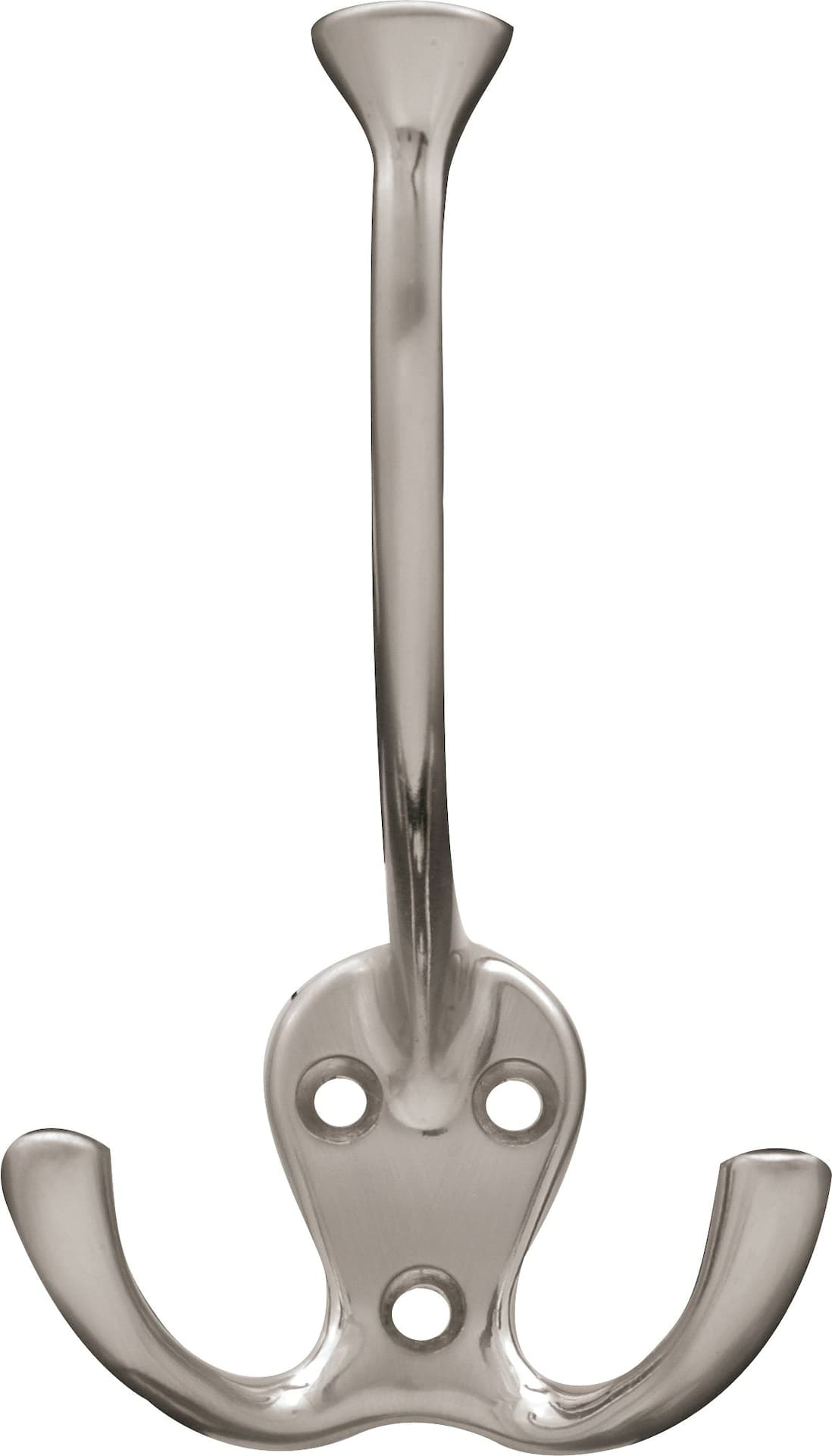 Peerless Stainless Steel Single Tri-Hooks, Satin Nickel, 3-pk