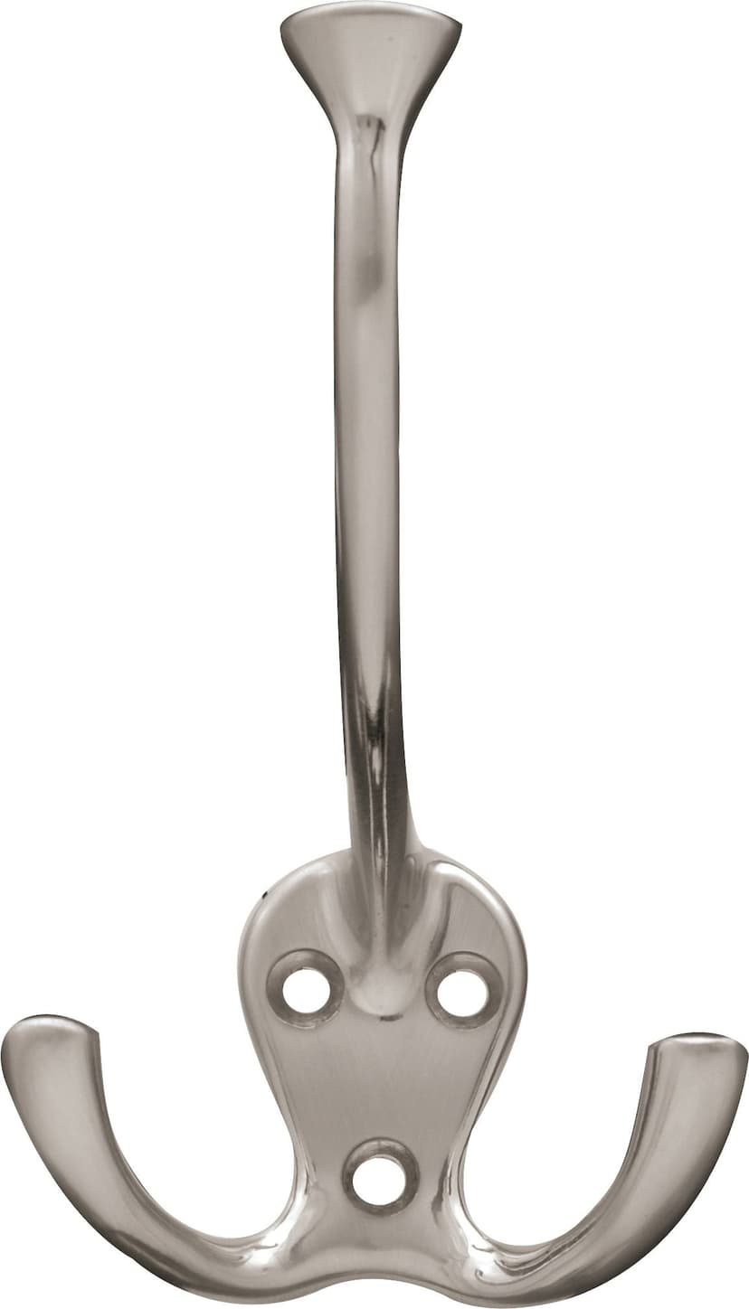 Peerless Stainless Steel Single Tri-Hooks, Satin Nickel, 3-pk