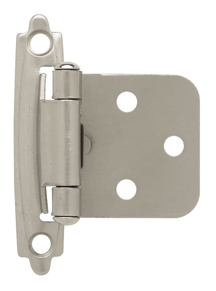 Peerless Self-Closing Overlay Hinges, Satin Nickel, 2-pk