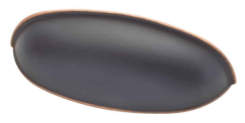 Peerless Dual-Mount Metal Cup Pulls, Bronze, 3-in, 2-pk