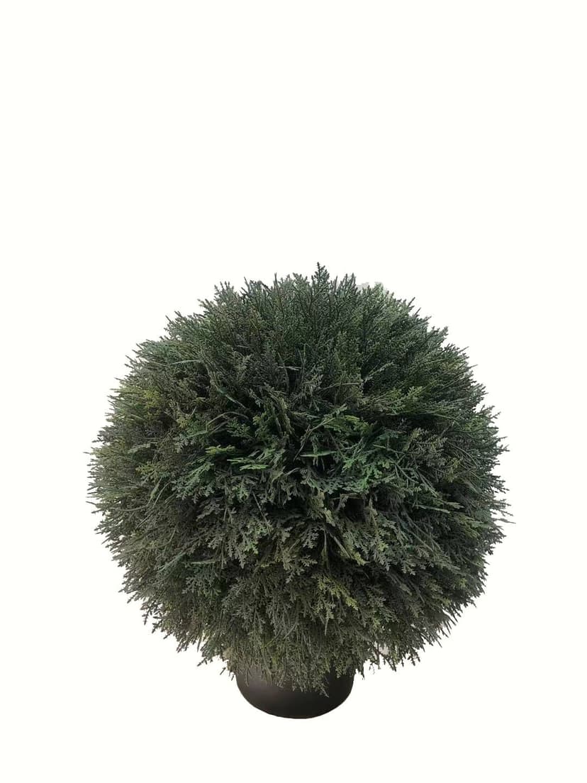 CANVAS Artificial Indoor Topiary Cedar Ball in Plastic Pot, 18.5-in