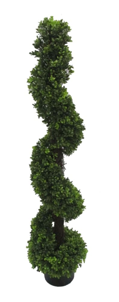 CANVAS Artificial Indoor Boxwood Spiral Tree in Plastic Pot, 4-ft
