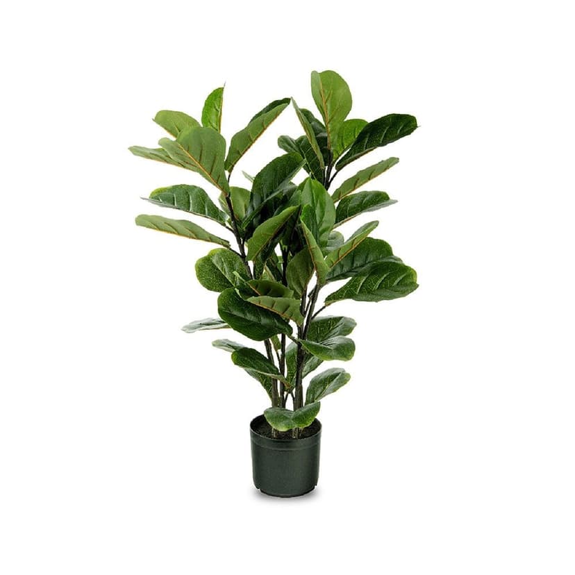 Naturae Décor 35-in Natural Looking Artificial Indoor/Outdoor Fiddle Leaf Plant in Black Pot