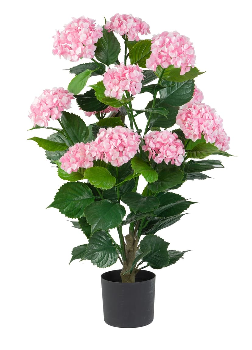 Naturae Décor 36-in Artificial Indoor/Outdoor Pink Flower Hydrangea Shrub Plant