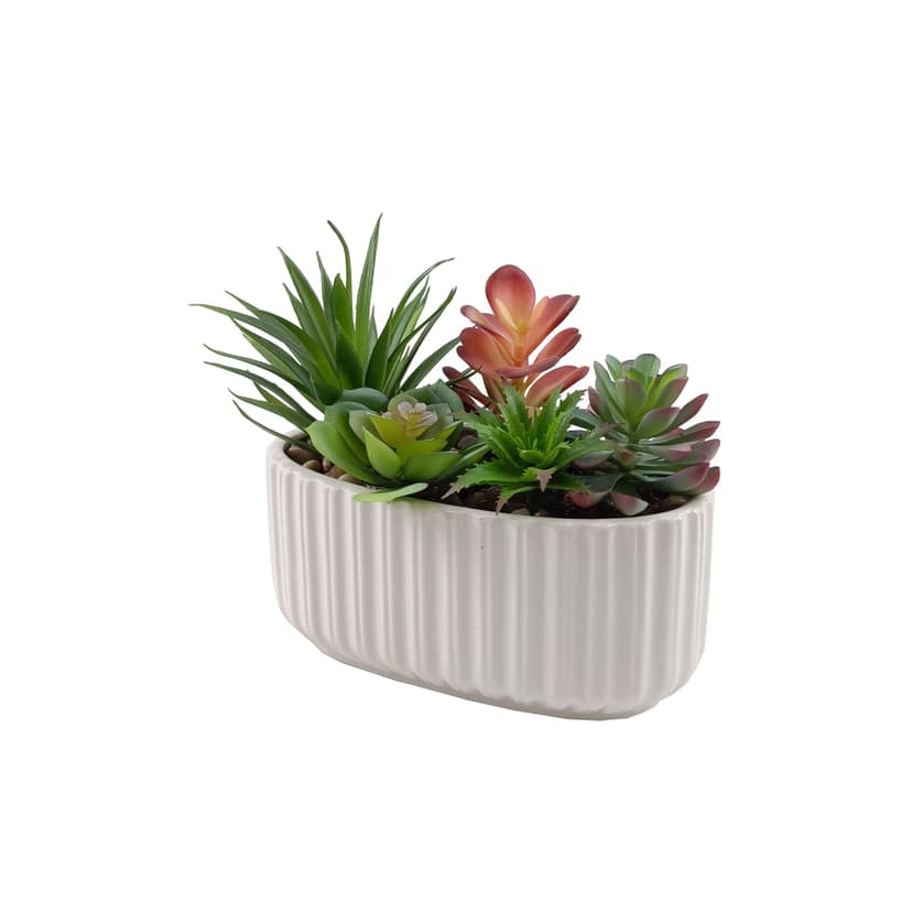 CANVAS 7.5-in Artificial Indoor Succulent Long Planter